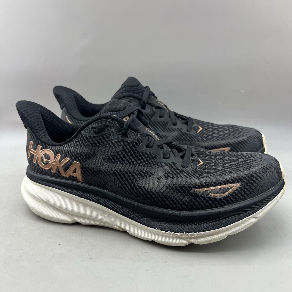Hoka One One Clifton 9 Running Shoes Women Size 8.5 Black Mesh Comfort Sneakers